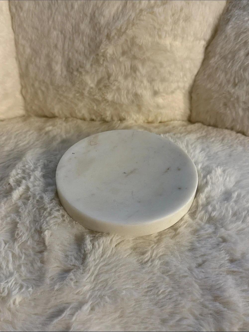 White Ivory Marble dish catch all soap candle